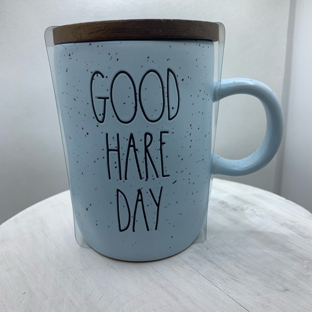 Rae Dunn GOOD HARE DAY- Blue - Speckled - Ceramic, NWT